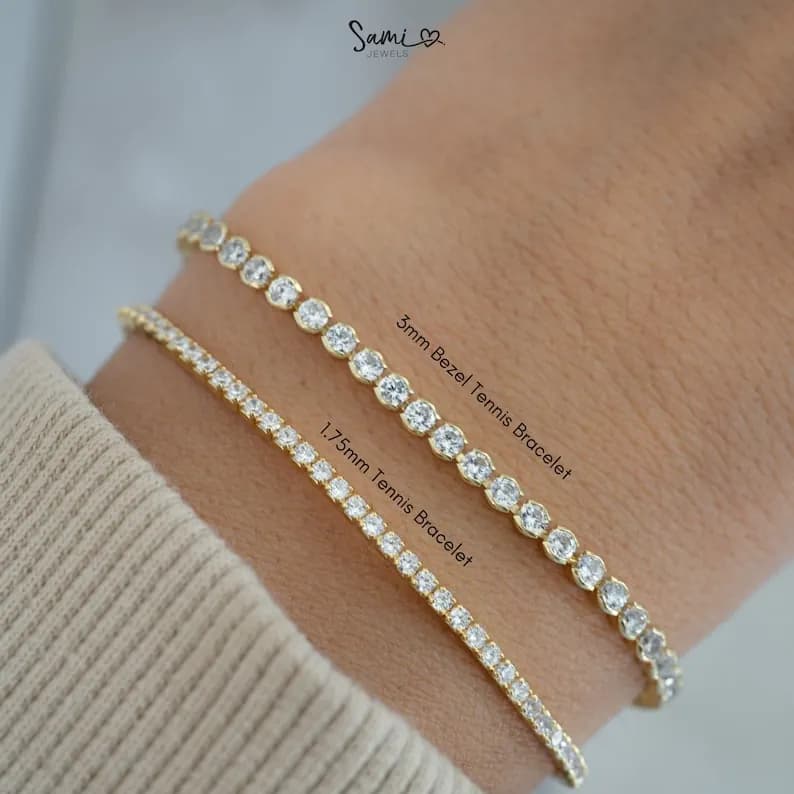 Elegant gold tennis bracelet with cubic zirconia, perfect gift for her